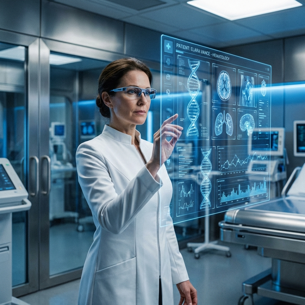 doctor reviewing digital records